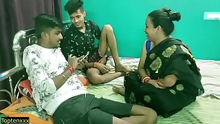 Indian hot wife shared with friend&excl; Real hindi sex
